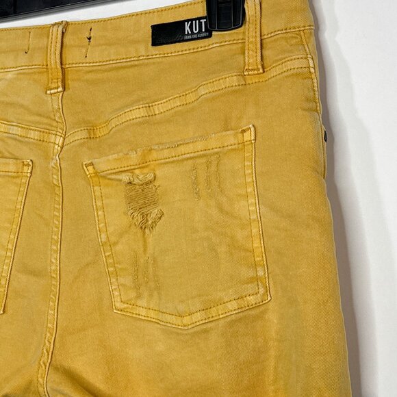 Kut From The Kloth Distressed Jane High Rise Frayed/Raw Hem Shorts Size 6 - Picture 12 of 16